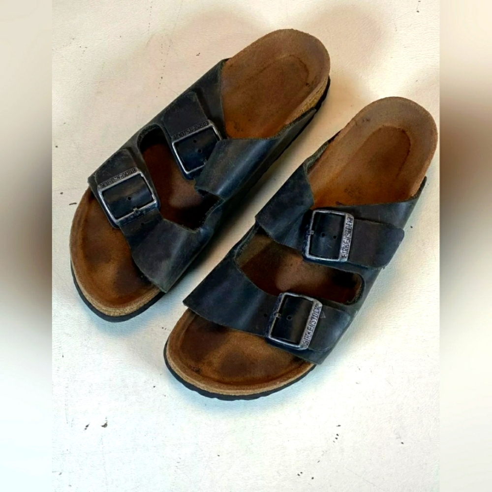 Birkenstock Dark Brown/Lighter Brown Sole Sandals Shoes Women Size 8 or Men 6.5